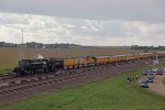 UP 4014 and train coming into Global III to stage for weekend festivites